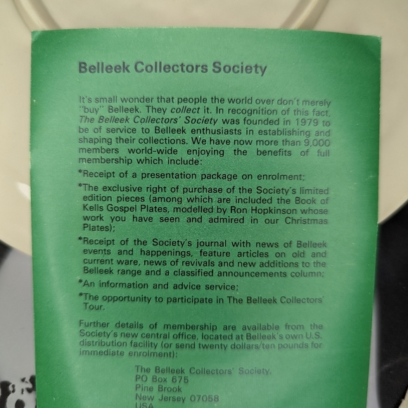 Belleek Irish 1983 Christmas Plate.  The Red Fox.  Limited Edition.  Vintage - Picture 9 of 9